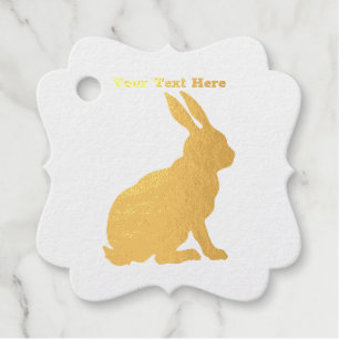 Sitzen Gold Foil Rabbit Seitenprofil Große Ohren Geschenkanhänger