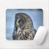 Sitzen Great Gray Owl Wildlife Raptor Foto Mousepad (Mit Mouse)