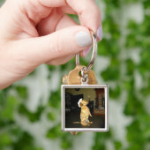 Sitzen Hübsch oder TV-Dackel ansehen Schlüsselanhänger (Hand)