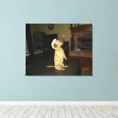 Sitzen Hübsch oder TV-Dackel-Leinwand Leinwanddruck (Insitu (Holzboden))