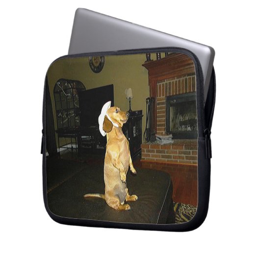 Sitzen Hübsche Dackel Notebook-Tasche Laptopschutzhülle (Vorderseite Links)