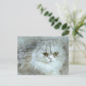 Sitzen Hübsche Kitty | ABSTRAKT | Wasserfarbe Postkarte (Stehend Vorderseite)