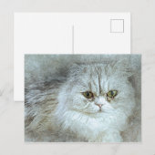 Sitzen Hübsche Kitty | ABSTRAKT | Wasserfarbe Postkarte (Vorne/Hinten)