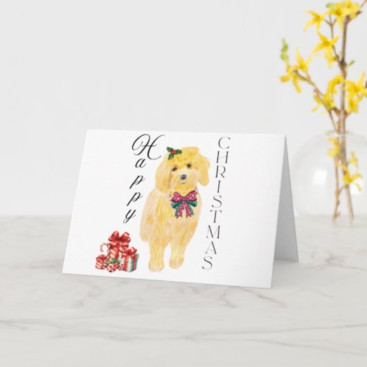 Sitzen Hunde Weihnachtskarte Karte (Gelbe Blume)