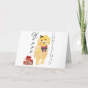Sitzen Hunde Weihnachtskarte Karte