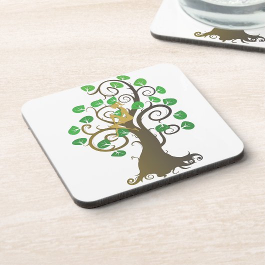 Sitzen im Baum Untersetzer (Linke Seite)