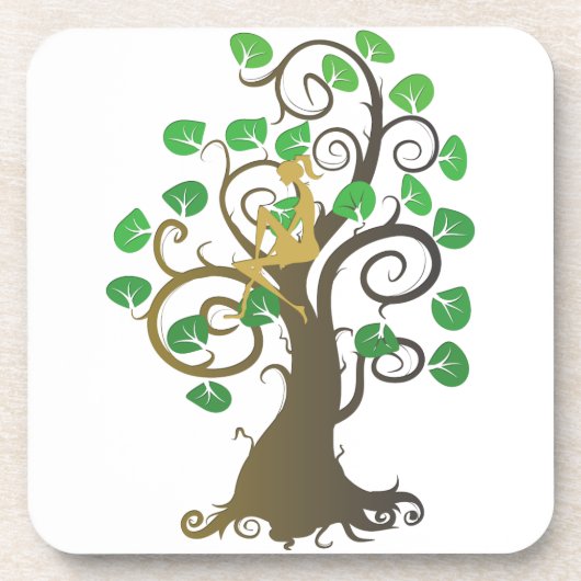 Sitzen im Baum Untersetzer (Vorderseite)