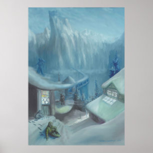 Sitzen im Schnee - Poster