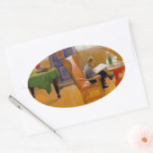 Sitzen im Sessel Ovaler Aufkleber (Umschlag)