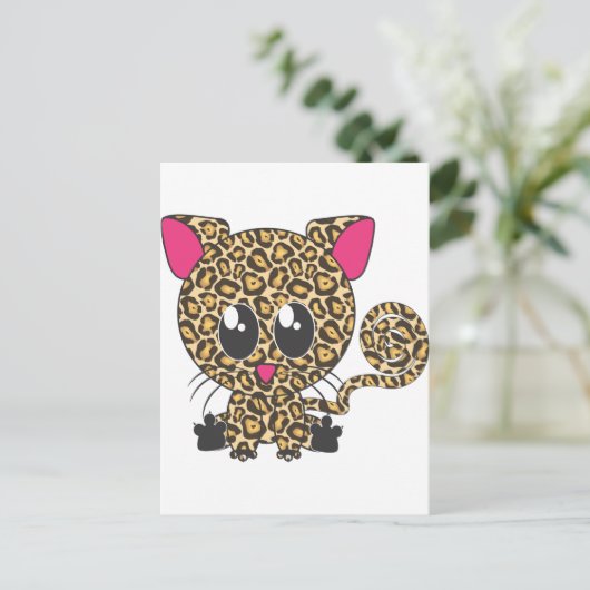 Sitzen Jaguar Postkarte (Stehend Vorderseite)