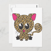 Sitzen Jaguar Postkarte (Vorne/Hinten)