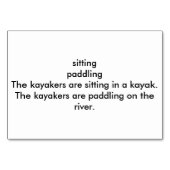Sitzen Kajaklesende Flashkarten für Erwachsene Tischnummer (Rückseite)