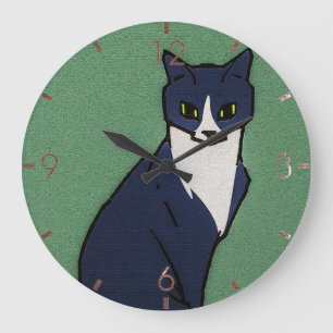 Sitzen Katze von Julie de Graag Große Wanduhr