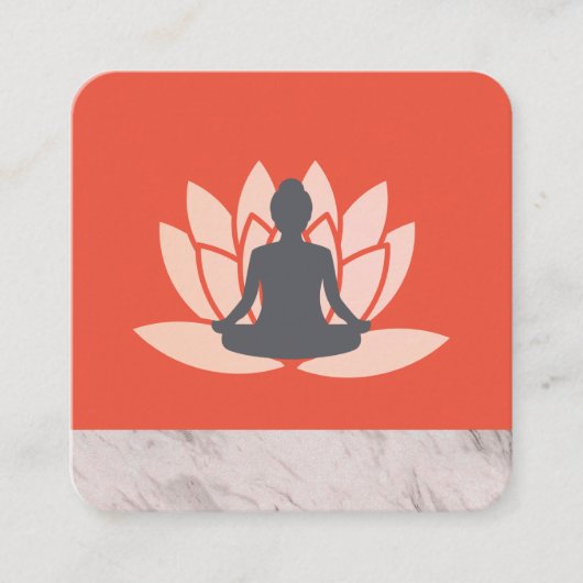 Sitzen Lotus Blume marmoriert Quadratische Visitenkarte (Vorderseite)