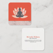 Sitzen Lotus Blume marmoriert Quadratische Visitenkarte (Vorne/Hinten)