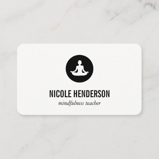 Sitzen Lotus Pose Minimalistisch Visitenkarte (Vorderseite)
