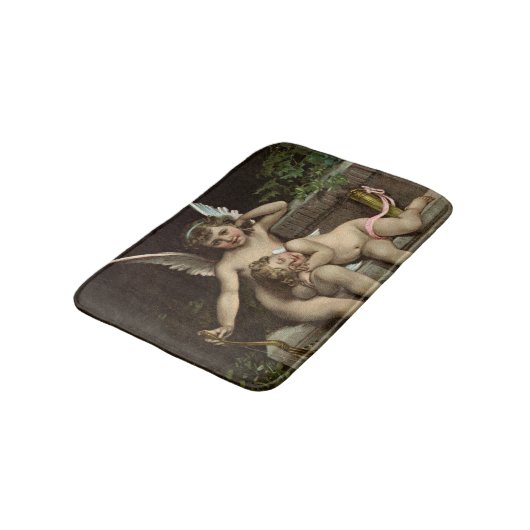 Sitzen mit 2 Retro Amoren Badematte (Schrägansicht)