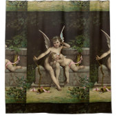 Sitzen mit 2 Retro Amoren Duschvorhang (Vorderseite)