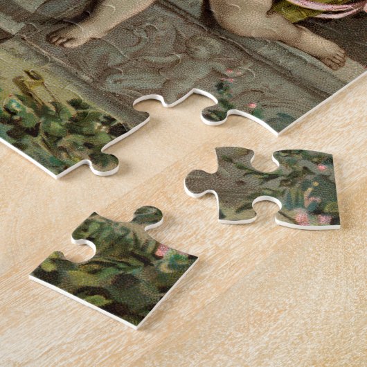 Sitzen mit 2 Retro Amoren Puzzle (Seite)