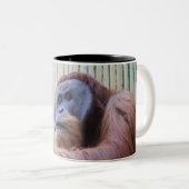 Sitzen Orang Utan Zweifarbige Tasse (VorderseiteRechts)