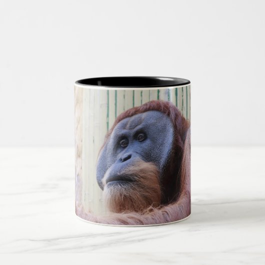 Sitzen Orang Utan Zweifarbige Tasse (Mittel)