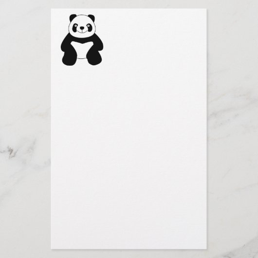 Sitzen Panda Briefpapier (Vorderseite)