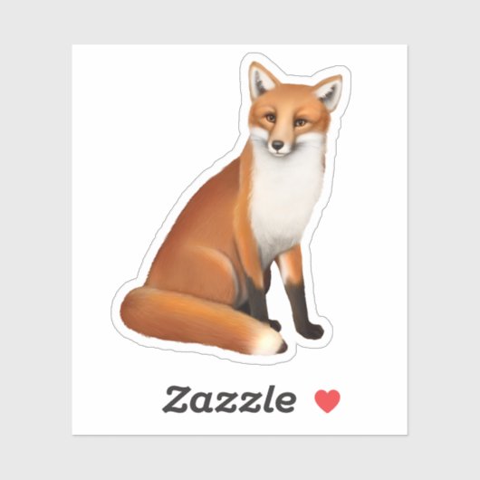 Sitzen Red Fox Vinyl Aufkleber (Blatt)