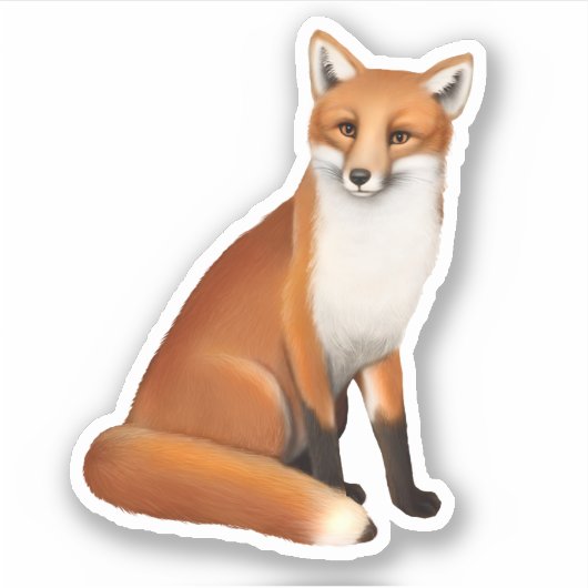 Sitzen Red Fox Vinyl Aufkleber (Vorderseite)
