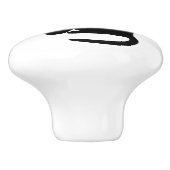 Sitzen Schwarze Katze gegenüber Verlassen Keramikknauf (Seitenansicht)