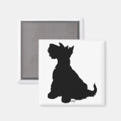 Sitzen Scottie Dog Magnet (Vorderseite/Rückseite)