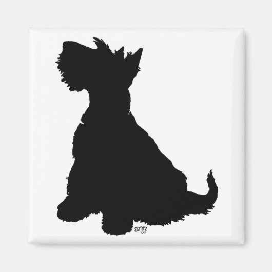 Sitzen Scottie Dog Magnet (Vorne)