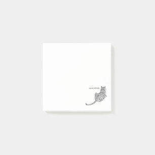 Sitzen Tiger aus schwarzen Schriften Post-it Klebezettel