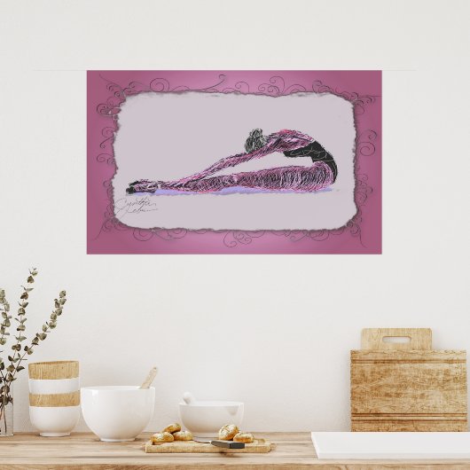 Sitzen über den Beinen Poster (Küche)