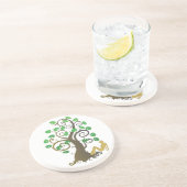 Sitzen unter dem Baum Sandstein Untersetzer (Seite)