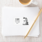 Sitzen Vintages Skelett denken Buchzeichen Adressaufkleber (Insitu)