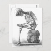 Sitzen Vintages Skelett denken Postkarte (Vorne/Hinten)