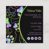 Sitzen von Haustieren, Hundeschlittgehen, Geschäft Quadratische Visitenkarte (Rückseite)