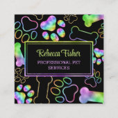 Sitzen von Haustieren, Hundeschlittgehen, Geschäft Quadratische Visitenkarte (Vorderseite)