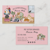 Sitzen von Haustieren, Hundeschlittgehen, Geschäft Visitenkarte (Vorne/Hinten)