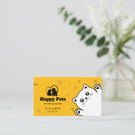 Sitzen von Haustieren, tierärztliche Klinik, Haust Visitenkarte (Stehend Vorderseite)