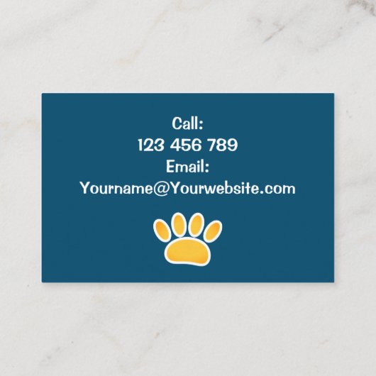 Sitzen von Haustieren Visitenkarte (Rückseite)