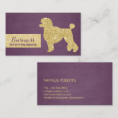Sitzen von Lila und Gold-Poodle-Silhouetten Visitenkarte (Vorne/Hinten)