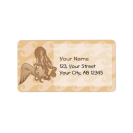 Sitzen von Meerjungfrau Adressaufkleber