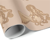 Sitzen von Meerjungfrau Geschenkpapier (Rolleneckpunkt)