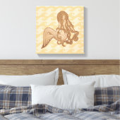 Sitzen von Meerjungfrau Leinwanddruck (Insitu (Schlafzimmer))