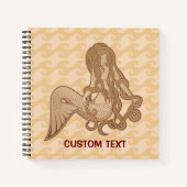 Sitzen von Meerjungfrau Notizbuch (Vorderseite)