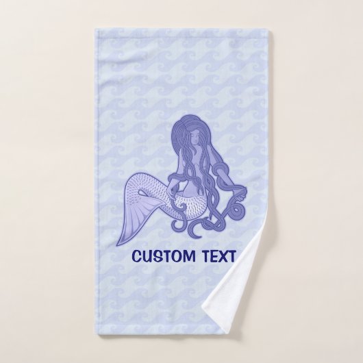 Sitzen von Mermaid Blue Badhandtuch Set (Handtuch)