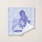 Sitzen von Mermaid Blue Badhandtuch Set (Waschlappen)