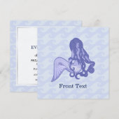 Sitzen von Mermaid Blue Einladung (Vorne/Hinten)