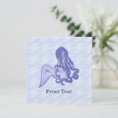 Sitzen von Mermaid Blue Einladung (Stehend Vorderseite)